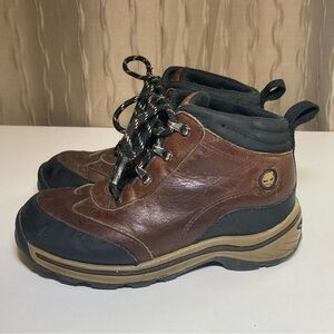 Timberland Leather Boots Toddler 11.5 Brown Hiking Outdoor Unisex Trail Lace Up